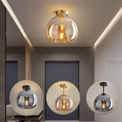 Plafonnier LED en verre au design nordique minimaliste design moderne éclairage d'intérieur