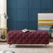 Button-Tufted Ottoman Bench, Velvet Footrest Stool Bench for Entryway