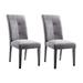 Modern Style Comfortable High Elastic Sponge Linen Dining Chairs Side Chairs Set of 2 with Solid Wood Legs for Dining Room