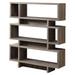 54.75" Taupe Brown Contemporary Rectangular Bookcase