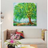 East Urban Home 'Under The Willow Tree' By Kimberly Adams Graphic Art Print on Canvas, Cotton | 18 H x 18 W x 1.5 D in | Wayfair