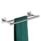 KOKOSIRI 16" Double Towel Bar Wall Mounted Metal in Gray | 2.16 H x 16.9 W x 6.5 D in | Wayfair B5005CH-L16
