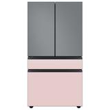 Samsung Bespoke 29 cu. ft. Smart 4-Door Refrigerator w/ Beverage Center & Custom Panels Included in Pink/Gray | 70 H x 35.75 W x 34.25 D in | Wayfair