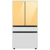 Samsung Bespoke 29 cu. ft. Smart 4-Door Refrigerator w/ Beverage Center & Custom Panels Included in Gray/White/Yellow | Wayfair