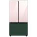 Samsung Bespoke 24 cu. ft. 3-door Refrigerator w/ Beverage Center & Custom Panels Included in Pink/Green/Gray | 70 H x 35.75 W x 28.75 D in | Wayfair