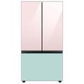 Samsung Bespoke 24 cu. ft. 3-door Refrigerator w/ Beverage Center & Custom Panels Included in Pink/Blue | 70 H x 35.75 W x 28.75 D in | Wayfair