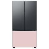 Samsung Bespoke 24 cu. ft. 3-door Refrigerator w/ Beverage Center & Custom Panels Included in Pink/Gray | 70 H x 35.75 W x 28.75 D in | Wayfair