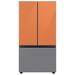 Samsung Bespoke 24 cu. ft. 3-door Refrigerator w/ Beverage Center & Custom Panels Included in Pink/Green/Gray | 70 H x 35.75 W x 28.75 D in | Wayfair