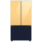 Samsung Bespoke 30 cu. ft. 3-door Refrigerator w/ Beverage Center & Custom Panels Included in Pink/Blue/Yellow | 70 H x 35.75 W x 34.25 D in | Wayfair