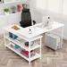 Inbox Zero Delylah L-Shape Desk Wood/Metal in White | 29.5 H x 47.2 W x 19.7 D in | Wayfair 24BD9D5070A540DDA734EA200AC07235