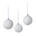 Park Hill Quilted Glass 6 Piece Ball Ornament Set Glass in White | 4.5 H x 4 W x 4 D in | Wayfair XAO20917