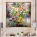 Rosalind Wheeler Modern Yellow & Green Summer Garden II - Picture Frame Print on Canvas in Green/Indigo/Yellow | 16 H x 16 W x 1 D in | Wayfair