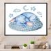 Indigo Safari Cute Elephant Sleeping II - Floater Frame Print on Canvas Metal in Blue | 30 H x 40 W x 1.5 D in | Wayfair
