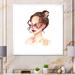 Rosdorf Park Fashion Forest Nymph Girl - Modern & Contemporary Canvas Wall Art Canvas in Brown/Red | 16 H x 16 W x 1 D in | Wayfair