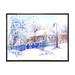 Gracie Oaks Winter Cottage - Traditional Canvas Art Print Canvas, Cotton in Blue/White | 12 H x 20 W x 1 D in | Wayfair