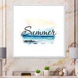 Highland Dunes Summer Seaside Art Illustration II - Nautical & Coastal Canvas Wall Art Canvas in Blue | 16 H x 16 W x 1 D in | Wayfair