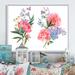 Winston Porter Bouquet Of Red & Blue Wildflowers - Farmhouse Canvas Wall Decor Metal in Blue/Pink/White | 16 H x 32 W x 1 D in | Wayfair