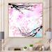 Winston Porter Pink Cherry Blossom Branch - on Canvas in Black/Blue/Pink | 30 H x 30 W x 1 D in | Wayfair 85E7C9DE957F4797A202735E5579B156