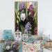 Winston Porter Blooming Irises Garden III - Traditional Canvas Art Print Canvas in Green/Indigo/White | 12 H x 8 W x 1 D in | Wayfair