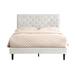 Willa Arlo™ Interiors Mabini Tuffted Nailhead Trim Platform Bed w/ Adjustable Height Platform Bed Metal in White/Brown | Wayfair