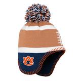 Toddler Brown/Navy Auburn Tigers Football Head Knit Hat with Pom