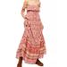 Free People Dresses | Free People Tangier Babydoll Maxi Dress Xl Floral Tie Shoulder Rose Combo | Color: Pink/Tan | Size: X-Large