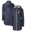 Women's Cutter & Buck Heathered Navy St. Louis Cardinals Rainier Primaloft Eco Full-Zip Hoodie Long Coat