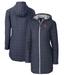 Women's Cutter & Buck Heathered Navy Cleveland Guardians Rainier Primaloft Eco Full-Zip Hoodie Long Coat