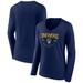 Women's Fanatics Branded Navy Milwaukee Brewers Live For It Long Sleeve V-Neck T-Shirt