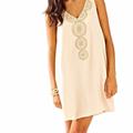 Lilly Pulitzer Dresses | Lilly Pulitzer Fia Dress Sand Dune Embellished Gold Beige | Color: Cream/Tan | Size: Xl