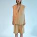 Zara Other | Bnwt Zara 2pcs Set - Faux Leather Oversized Vest & Leather Long Shorts Xs | Color: Tan | Size: Xs