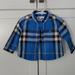 Burberry Shirts & Tops | Burberry Blue Plaid Dress Shirt | Color: Black/Blue | Size: 12mb