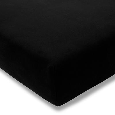 Bettlaken ESTELLA "Zwirnjersey", schwarz, B:100cm L:200cm, Jersey-Elasthan, Obermaterial: 97% Baumwolle, 3% Elasthan, Laken, langlebig, temperaturausgleichend, Bettlaken, Spannbetttuch Image