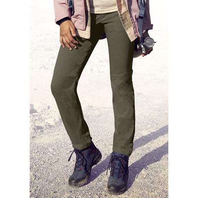 Trekkinghose LASCANA ACTIVE, Damen, Gr. 36, N-Gr, grün (olivgrün), Web, Obermaterial: 95% Polyamid, 5% Elasthan, unifarben, sportlich, Basic lang, Hosen, mit 3 Zipper Taschen Image