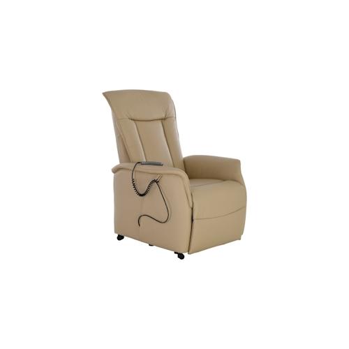 Fernsehsessel mit Aufstehhilfe, Relaxsessel mit Liegefunktion, mit 2 Motoren, 120 kg belastbar, Leder/Kunstleder, Beige, Raburg Marie