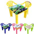 A406 Children Strong Table and Chairs set for Kids Toddlers Plastic Nursery Set Outdoor indoor Tea (Table + 2 Chairs, Yellow)