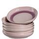 Leonardo Matera 018573 Deep Ceramic Plates, Set of 6, Dishwasher Safe Dinner Plates with Glaze, 6 Round Stoneware Plates, Diameter 20.7 cm, Pink