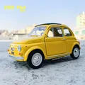 Bburago-Modèle de voiture en alliage de simulation jaune Fiat 500F décoration d'artisanat jouet de