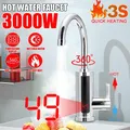 Robinet chauffe-eau électrique instantané 3000W robinet de cuisine sans réservoir affichage