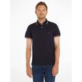 Poloshirt TOMMY HILFIGER "TOMMY TIPPED SLIM POLO" Gr. XXL (56), blau (marine (desert sky)) Herren Shirts Kurzarm