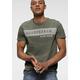 T-Shirt BRUNO BANANI, Herren, Gr. L (52/54), grün (oliv), Single Jersey, Obermaterial: 100% Baumwolle, bedruckt, casual, schmal, Rundhals, Kurzarm, Shirts, kurzärmelig, schmal geschnitten, Rundhalsausschnitt