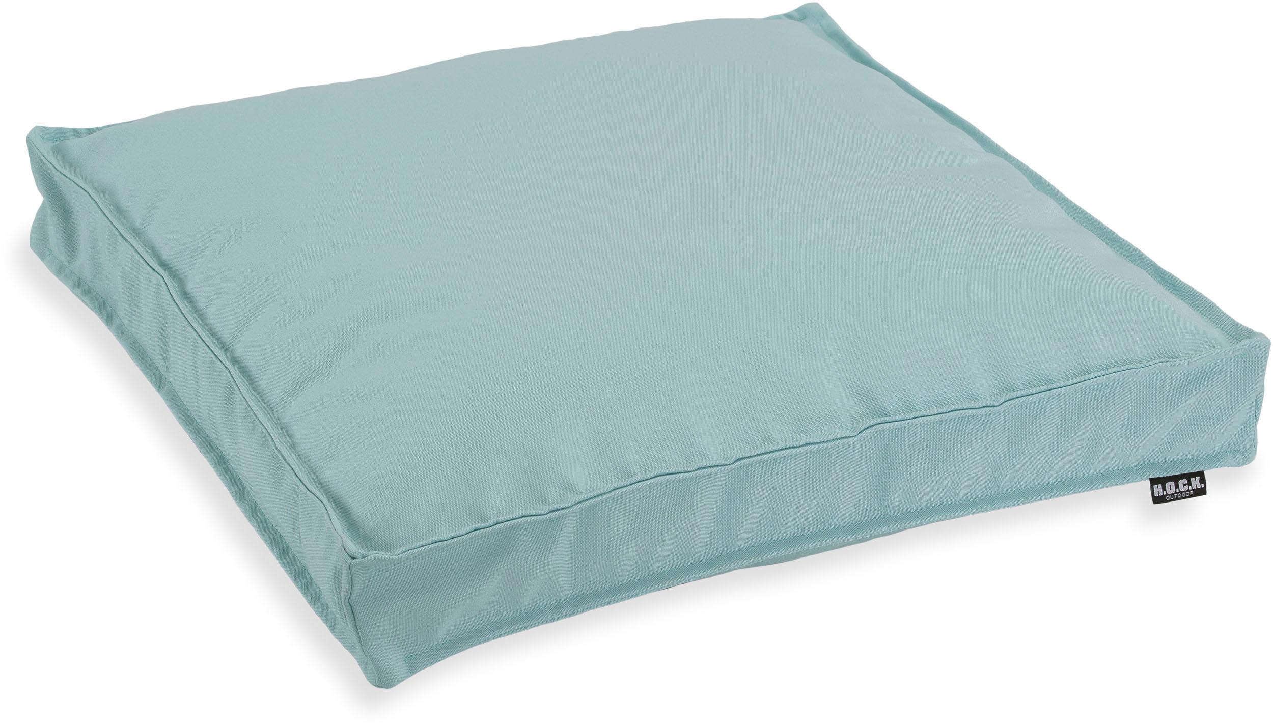 Stuhlkissen H.O.C.K. "Classic Uni Outdoor", blau (hellblau, unifarben), B:50cm H:5cm L:50cm, Polyacryl (dralon), Dekokissen_Sitzkissen_Kissenhüllen, 50/50/5 cm