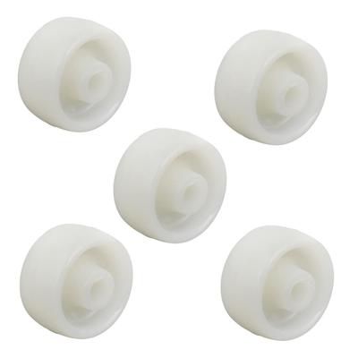 1-inch Diameter PP Wheel Skateboard Trolley Caster Pulley White 5pcs