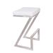 26" Contempo White Faux Leather and Stainless Backless Bar Stool - 26" x 17" x 17"