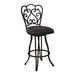 26" Dark Espresso Scroll Back Metal Swivel Bar Stool - 44"x 23" x 19"