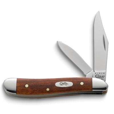 Curata Case Brown Smooth Chestnut Bone Handle Peanut Knife with Tru-Sharp Stainless Steel Blades