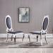 Leatherette Dining Chair with Oval Backrest Set of 2