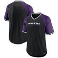 Men's Fanatics Branded Black/Purple Baltimore Ravens Second Wind Raglan V-Neck T-Shirt