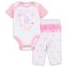 Newborn & Infant White/Pink Los Angeles Dodgers Spreading Love Bodysuit Tutu with Leggings Set
