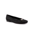 Women's Harmony Dressy Flat by Trotters in Black Suede (Size 12 M)